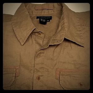 J. Peterman XXL Mens Short Sleeve Linen Shirt
